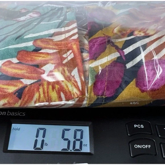 NWT Panama Jack Womens Top Linen Blend Puff Slv Tropical Boxy V Neck Boho Sz M - Picture 11 of 11